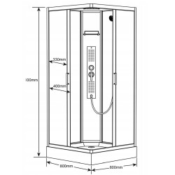 KABINA PRYSZNICOWA Z HYDROMASAŻEM WSH312A 80x80 CM