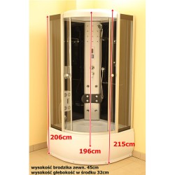 KABINA PRYSZNICOWA Z HYDROMASAŻEM WSH7127 110x110 CM