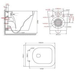 MISKA WC WISZĄCA RIMLESS AQUA-WH-03 BIAŁA DESKA WOLNOOPADAJĄCA DUROPLAST