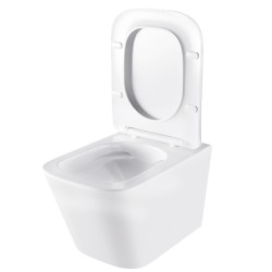 MISKA WC WISZĄCA RIMLESS AQUA-WH-03 BIAŁA DESKA WOLNOOPADAJĄCA DUROPLAST POWYSTAWOWA