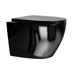 MISKA WC WISZĄCA RIMLESS MIZU-BL-RIM-02 CZARNA DESKA WOLNOOPADAJĄCA DUROPLAST