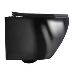 MISKA WC WISZĄCA RIMLESS MIZU-BL-RIM-03 CZARNA DESKA WOLNOOPADAJĄCA DUROPLAST