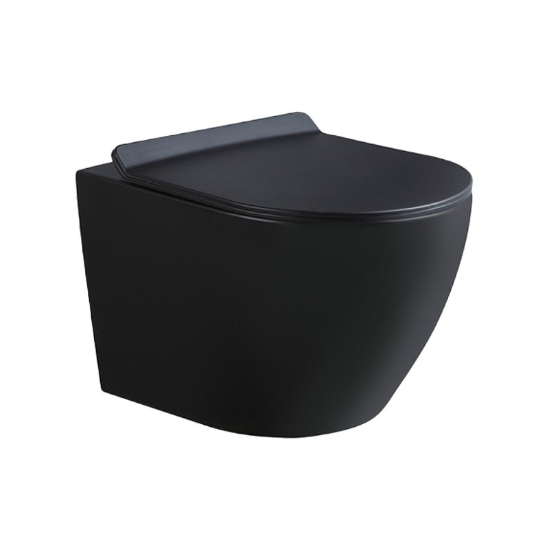 MISKA WC WISZĄCA RIMLESS MIZU-MTB-RIM-01 CZARNA MAT DESKA WOLNOOPADAJĄCA DUROPLAST MISKA WC WISZĄCA RIMLESS MIZU-MTB-RIM-01 CZARNA MAT DESKA WOLNOOPADAJĄCA DUROPLAST