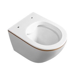 MISKA WC WISZĄCA RIMLESS MIZU-WH-GL-RIM-03 BIAŁA DESKA WOLNOOPADAJĄCA DUROPLAST