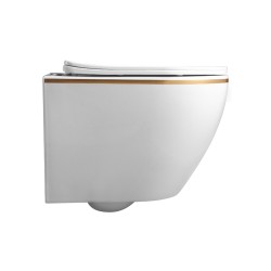 MISKA WC WISZĄCA RIMLESS MIZU-WH-GL-RIM-03 BIAŁA DESKA WOLNOOPADAJĄCA DUROPLAST