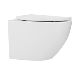 MISKA WC WISZĄCA RIMLESS PURO-WH-02 BIAŁA DESKA WOLNOOPADAJĄCA DUROPLAST