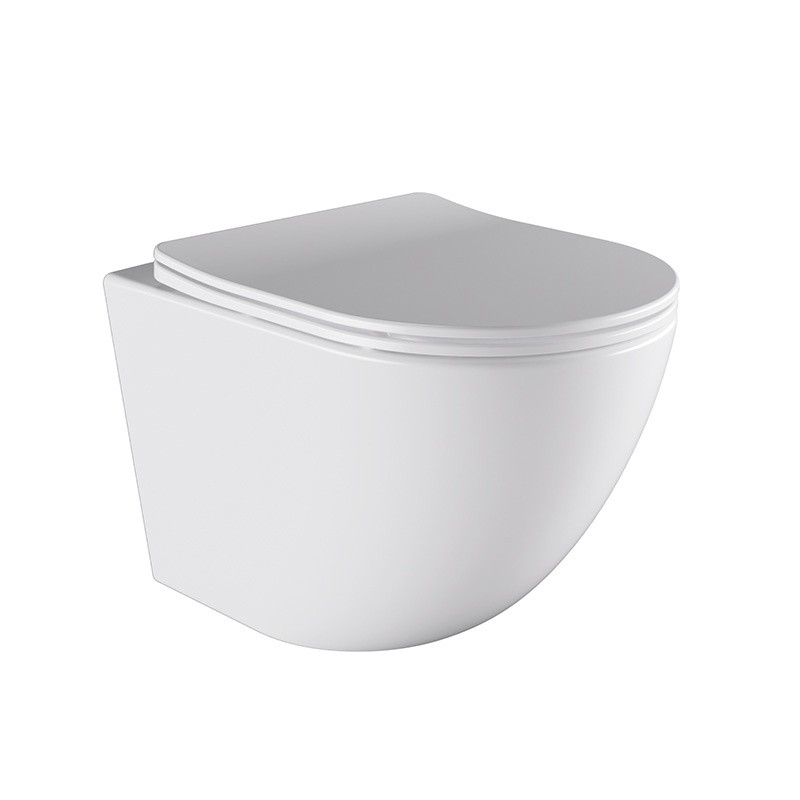 MISKA WC WISZĄCA RIMLESS PURO-WH-03 BIAŁA DESKA WOLNOOPADAJĄCA DUROPLAST MISKA WC WISZĄCA RIMLESS PURO-WH-03 BIAŁA DESKA WOLNOOPADAJĄCA DUROPLAST