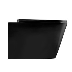 MISKA WC WISZĄCA RIMLESS RAIN-MTB-RIM-03 CZARNA MAT DESKA WOLNOOPADAJĄCA DUROPLAST