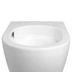 MISKA WC WISZĄCA TORNADO FLOW-WH-TR-03 BIAŁA DESKA WOLNOOPADAJĄCA DUROPLAST