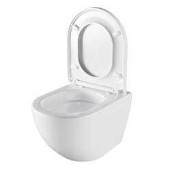 MISKA WC WISZĄCA TORNADO NERO-WH-02 BIAŁA DESKA WOLNOOPADAJĄCA DUROPLAST