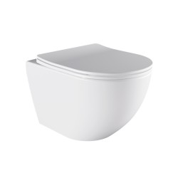 MISKA WC WISZĄCA TORNADO NERO-WH-03 BIAŁA DESKA WOLNOOPADAJĄCA DUROPLAST