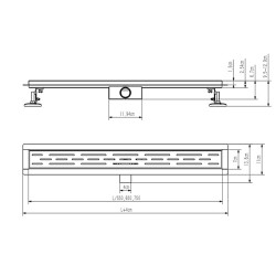 ODPŁYW LINIOWY DL01 QUBE G3 SATIN 70 CM