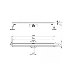 ODPŁYW LINIOWY OBROTOWY SLIM DL03 CZARNY 70 CM
