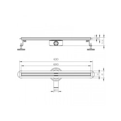 ODPŁYW LINIOWY OBROTOWY SLIM DL03 SATIN 60 CM