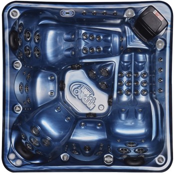 JACUZZI OGRODOWE WANNA SPA745 2000x2000 NIEBIESKA FALA OBUDOWA SZARA