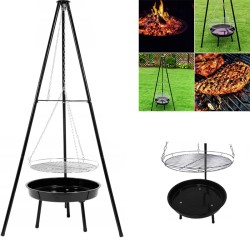 PALEŃISKO GRILL OGRODOWY WĘGLOWY Z POKRYWĄ VL11 CZARNE