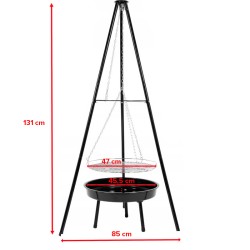 PALEŃISKO GRILL OGRODOWY WĘGLOWY Z POKRYWĄ VL11 CZARNE