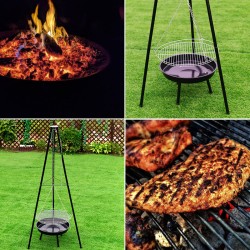PALEŃISKO GRILL OGRODOWY WĘGLOWY Z POKRYWĄ VL11 CZARNE