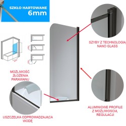 PARAWAN NAWANNOWY PR01 ZŁOTY 80x140 CM 6 MM