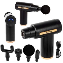 PISTOLET DO MASAŻU MOCNY MASAŻER DO PLECÓW CIAŁA MASSAGE GUN 80W + 4 KOŃCÓWEK RP07