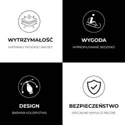 SANKI DZIECIĘCE Z HAMULCEM ŚLIZG PLASTIKOWY SKIPPER CZERWONE