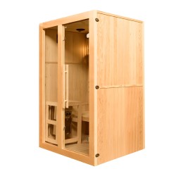 SAUNA FIŃSKA WYSOKOTEMPERATUROWA Z PIECEM BODO1/HARVIA 3,5KW 1-2 OSOBOWA 120x105 CM