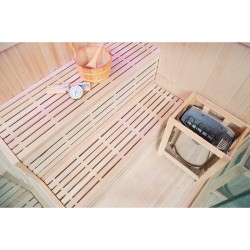 SAUNA FIŃSKA WYSOKOTEMPERATUROWA Z PIECEM BODO4/HARVIA 6KW 4-5 OSOBOWA 150x150 CM