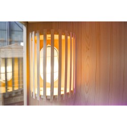 SAUNA FIŃSKA WYSOKOTEMPERATUROWA Z PIECEM BODO4/HARVIA 6KW 4-5 OSOBOWA 150x150 CM