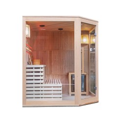 SAUNA FIŃSKA WYSOKOTEMPERATUROWA Z PIECEM BODO7/HARVIA 8KW 5-6 OSOBOWA 180x180 CM
