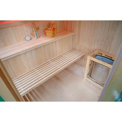 SAUNA FIŃSKA WYSOKOTEMPERATUROWA Z PIECEM BODO7/HARVIA 8KW 5-6 OSOBOWA 180x180 CM