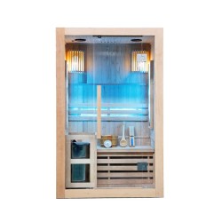 SAUNA FIŃSKA WYSOKOTEMPERATUROWA Z PIECEM KEMI1/HARVIA 3,5KW 1-2 OSOBOWA 120x105 CM