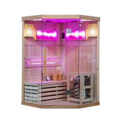 SAUNA FIŃSKA WYSOKOTEMPERATUROWA Z PIECEM KEMI2/HARVIA 3,5KW 1-2 OSOBOWA 120x120 CM