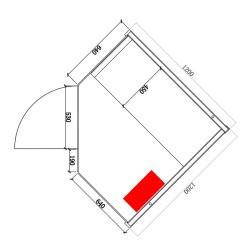 SAUNA FIŃSKA WYSOKOTEMPERATUROWA Z PIECEM KEMI2/HARVIA 3,5KW 1-2 OSOBOWA 120x120 CM