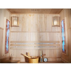 SAUNA FIŃSKA WYSOKOTEMPERATUROWA Z PIECEM KEMI3/HARVIA 4,5KW 3-4 OSOBOWA 150x120 CM