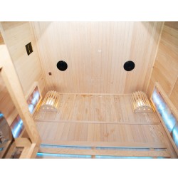SAUNA FIŃSKA WYSOKOTEMPERATUROWA Z PIECEM KEMI3/HARVIA 4,5KW 3-4 OSOBOWA 150x120 CM