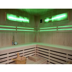 SAUNA FIŃSKA WYSOKOTEMPERATUROWA Z PIECEM KEMI6/HARVIA 8KW 5-6 OSOBOWA 200x200 CM