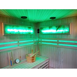 SAUNA FIŃSKA WYSOKOTEMPERATUROWA Z PIECEM KEMI7/HARVIA 8KW 5-6 OSOBOWA 180x180 CM