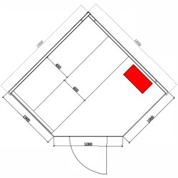 SAUNA FIŃSKA WYSOKOTEMPERATUROWA Z PIECEM KEMI7/HARVIA 8KW 5-6 OSOBOWA 180x180 CM