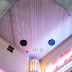 SAUNA FIŃSKA WYSOKOTEMPERATUROWA Z PIECEM LARK2/HARVIA 3,5KW 1-2 OSOBOWA 120x120 CM