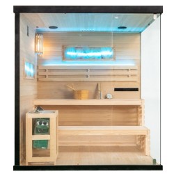 SAUNA FIŃSKA WYSOKOTEMPERATUROWA Z PIECEM LARK5/HARVIA 6KW 4-5 OSOBOWA 180x160 CM