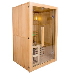SAUNA FIŃSKA WYSOKOTEMPERATUROWA Z PIECEM OSLO1/HARVIA 3,5KW 1-2 OSOBOWA 120x105 CM