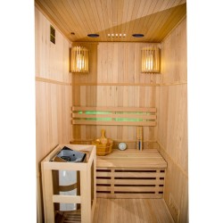 SAUNA FIŃSKA WYSOKOTEMPERATUROWA Z PIECEM OSLO1/HARVIA 3,5KW 1-2 OSOBOWA 120x105 CM