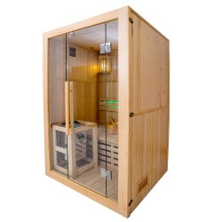 SAUNA FIŃSKA WYSOKOTEMPERATUROWA Z PIECEM OSLO1/HARVIA 3,5KW 1-2 OSOBOWA 120x105 CM