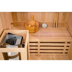 SAUNA FIŃSKA WYSOKOTEMPERATUROWA Z PIECEM OSLO1/HARVIA 3,5KW 1-2 OSOBOWA 120x105 CM