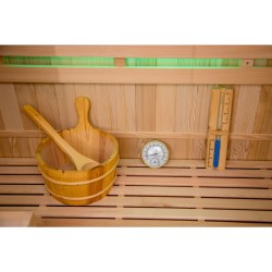 SAUNA FIŃSKA WYSOKOTEMPERATUROWA Z PIECEM OSLO1/HARVIA 3,5KW 1-2 OSOBOWA 120x105 CM