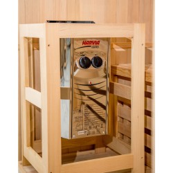 SAUNA FIŃSKA WYSOKOTEMPERATUROWA Z PIECEM OSLO1/HARVIA 3,5KW 1-2 OSOBOWA 120x105 CM