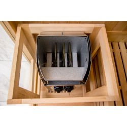 SAUNA FIŃSKA WYSOKOTEMPERATUROWA Z PIECEM OSLO1/HARVIA 3,5KW 1-2 OSOBOWA 120x105 CM