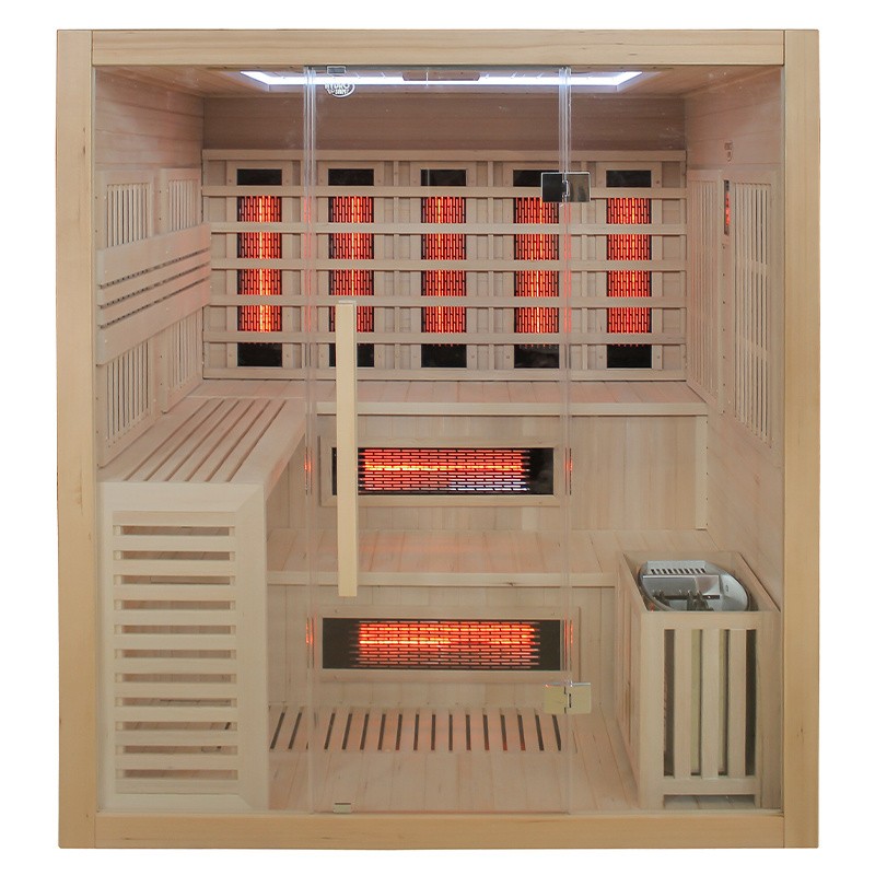 SAUNA KOMBO INFRARED/FIŃSKA HELSI1 Z PIECEM 6kW 4-5 OSOBOWA 180x160 CM 2w1 SAUNA KOMBO INFRARED/FIŃSKA HELSI1 Z PIECEM 6kW 4-5 OSOBOWA 180x160 CM 2w1