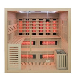 SAUNA KOMBO INFRARED/FIŃSKA HELSI2 Z PIECEM 8kW 5-6 OSOBOWA 200x160 CM 2w1