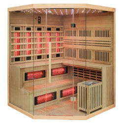 SAUNA KOMBO INFRARED/FIŃSKA MOSS2 Z PIECEM 8kW 5-6 OSOBOWA 200x200 CM 2w1